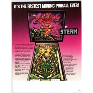 1980 Stern Quicksilver Pinball Machine Original Promo Flyer Vintage USA